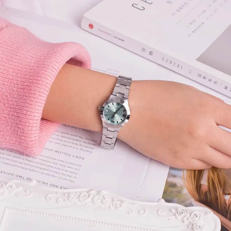 Casio Enticer Light Green Dial Triple-fold Ladies Watch- LTP-1241D-3A